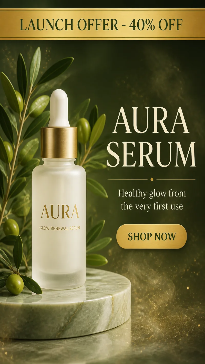 A designed social ad with a product