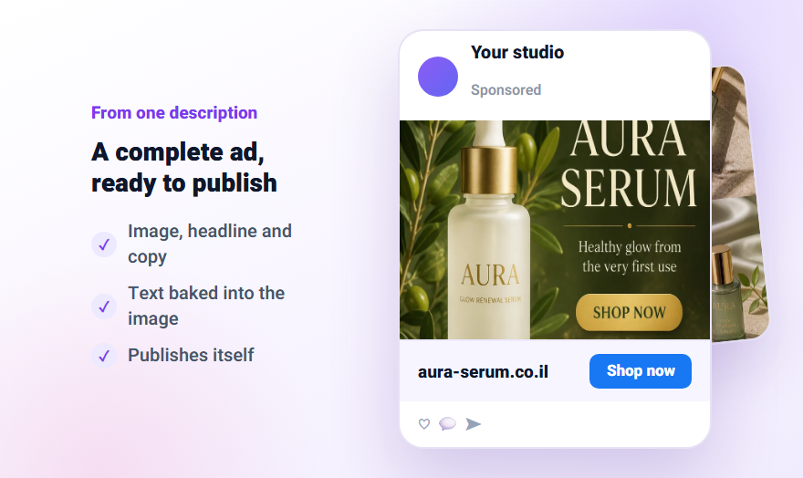 Two finished social ads