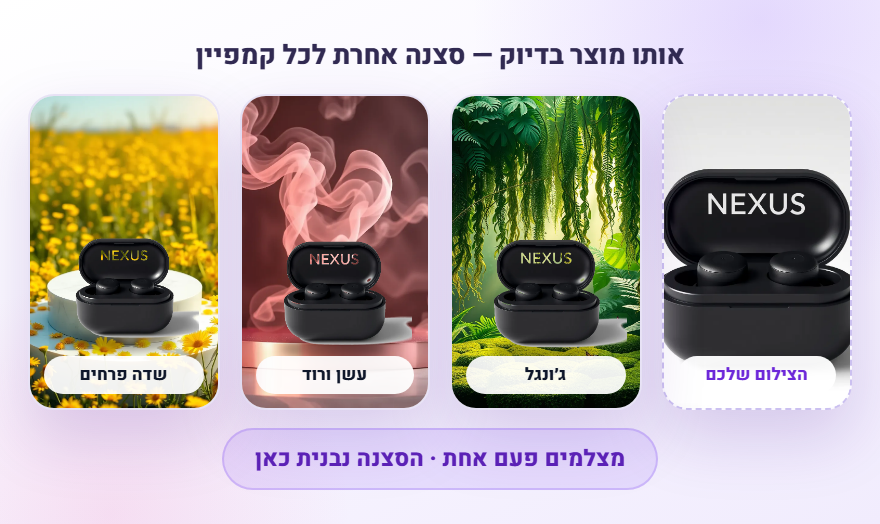 אותו שעון על שלושה רקעים מעוצבים