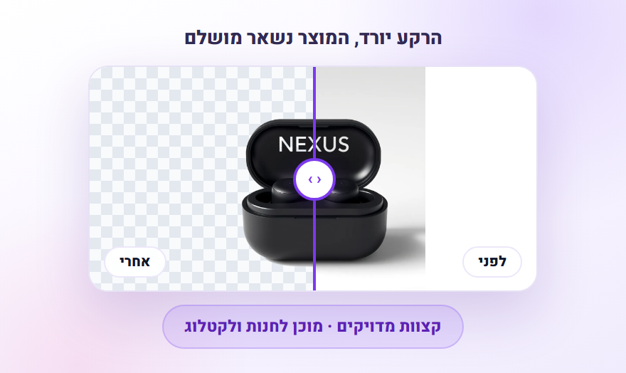 מוצר לפני ואחרי הסרת רקע